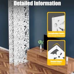 12pcs Hanging Dividers White Wall Dividers Dividers Privacy Screen Hollow Sculpture for Home Hotel Decoration 40x40cm