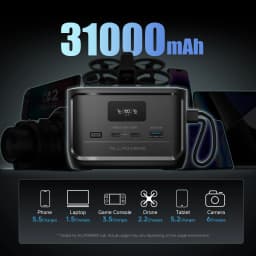 ALLPOWERS SOLAX P100 Portable Power Bank 128W 99Wh LiFePO4 Battery USB Output 31000mAh for Outdoor Camping Travel