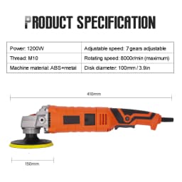 1580W Rotary Car Polishing Machine 7-Speed for Floor/Tile/Leather Polishing Buffer Polisher Car Polisher
