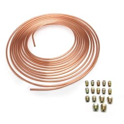 1-3PCS 25FT 7.6m Galvanized Copper Brake Pipe Hose Line Tube Roll 3/16" + Nuts Galvanized Copper Hose Line Piping