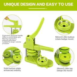 Button Maker Machine 58mm Installation-Free DIY Pin Badge Button Maker Badge Punch Press With 100pcs Button Parts Circle Cutter