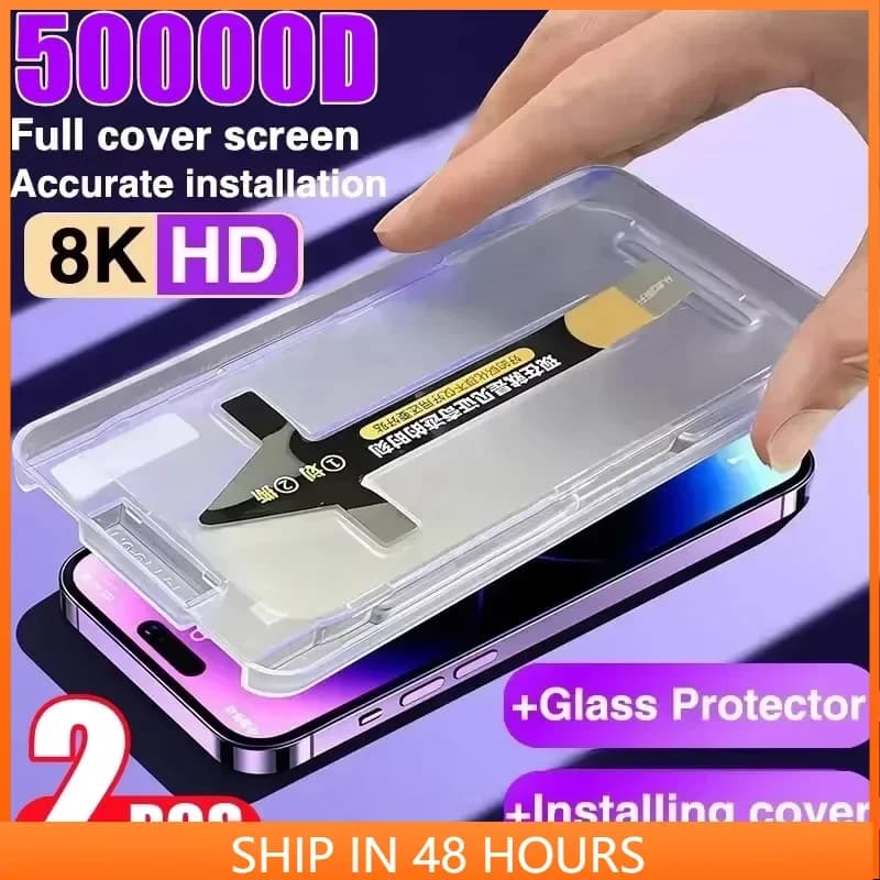 1-2PCS Coating Install Box HD Screen Protector for Xiaomi Mi 14 13 13T 12T 11T Poco X6 Pro X5 X3,NFC F6 F5 M6 M5 M4 M3 C65 Glass