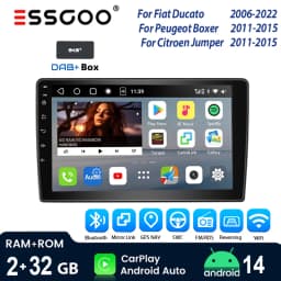 9"4+64GB Car Stereo Radio Bluetooth for Fiat DUCATO Peugeot Boxer Citroen Jumper GPS Navi Android 14 Wireless CarPlay WIFI RDS