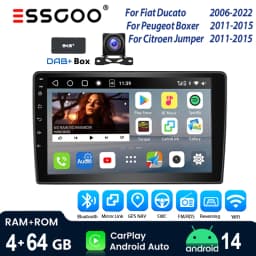 9"4+64GB Car Stereo Radio Bluetooth for Fiat DUCATO Peugeot Boxer Citroen Jumper GPS Navi Android 14 Wireless CarPlay WIFI RDS