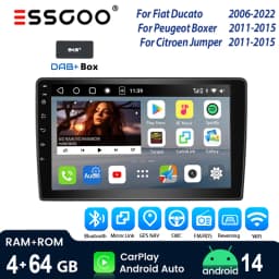 9"4+64GB Car Stereo Radio Bluetooth for Fiat DUCATO Peugeot Boxer Citroen Jumper GPS Navi Android 14 Wireless CarPlay WIFI RDS