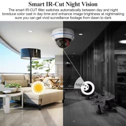 Techage 5MP Dome POE IP Surveillance Camera One-way Audio 2.8mm Lens VandalProof H.265 IPC P2P for CCTV Video Security Indoor