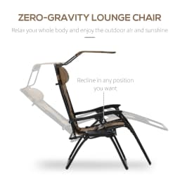 Outsunny Zero Gravity Lounger Chair, Folding Reclining Chair, Brown