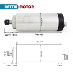 GDZ-80F-1.5 1.5KW ER16 220V CNC Air Cooled Cooling Spindle Motor Woodworking Router Engraving Milling