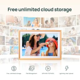 ARZOPA 14 Inch Digital Photo Frame Unlimited Free Cloud Storage WiFi IPS HD Touch Screen Remote Share Photo Videos Auto Rotation