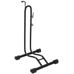 SPORTNOW Bike Rack, Vertical & Horizontal Bike Stand Bicycle Storage Stand with Adjustable Hooks, Black