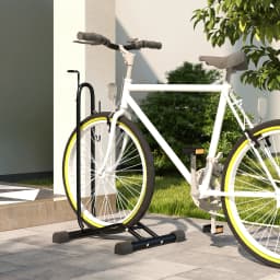 SPORTNOW Bike Rack, Vertical & Horizontal Bike Stand Bicycle Storage Stand with Adjustable Hooks, Black