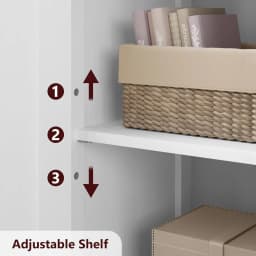 UK Tall Bathroom Cabinet with 4 Doors and Adjustable Shelves, 50" Freestanding Bathroom Storage Cabinet Farmhouse Cupboard for K