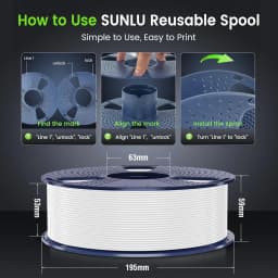 SUNLU 2KG PLA/PLA PLUS/PLA+2.0 Filament 1.75mm 1KG Without Tray 3D Printer Filament for Printer & 3D Pen, Refill Filament