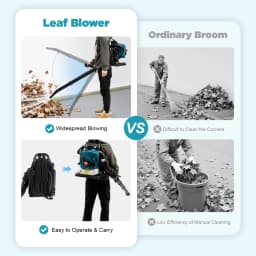 75.6CC 4-Stroke Gas Backpack Leaf Blower, 2600W 498FT with Cruise Control, for Lawn Yard Debris Cleaning, Commercial & Home Use