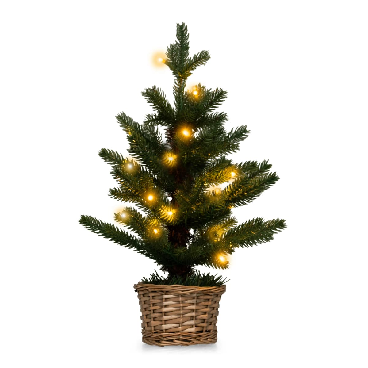 GOFLAME 1.5FT Mini Pre-lit Christmas Tree Tabletop Small Artificial Xmas Tree Led Light