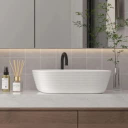 Voltsify Modern White Square Countertop Bathroom Sink