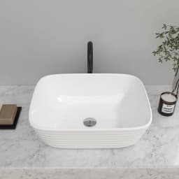 Voltsify Modern White Square Countertop Bathroom Sink