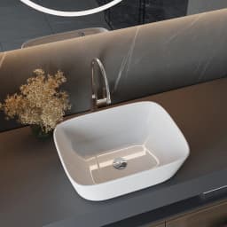 Voltsify Modern White Square Countertop Bathroom Sink