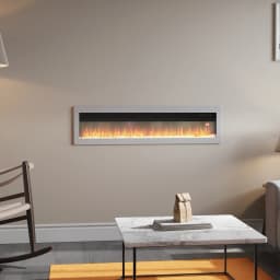 Voltsify LED Electric Wall Fireplace 12 Flame Colours with Freestanding Leg, White 50inch