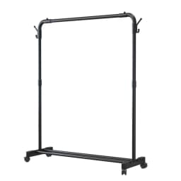 Metal Clothing Rack With Storage Shelf on Wheels Movable Garment Rail Portable Wardrobe Rack for Hanging Garments Dresses Coats