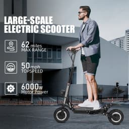 FREEBOY J30max Adult Foldable Escooter 6000W Electric Scooter 60V 38AH 11 INCH OFF-ROAD TIRE E-Mountain Scooter