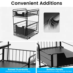 2-Tier Pull-Out Cabinet Organizer, Under Sink Storage Rack , Adjustable Slide-Out Drawer for Kitchen & Bathroom
