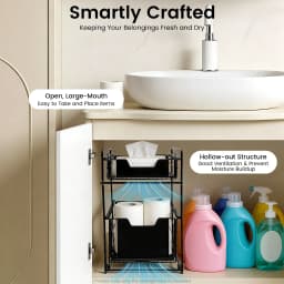 2-Tier Pull-Out Cabinet Organizer, Under Sink Storage Rack , Adjustable Slide-Out Drawer for Kitchen & Bathroom