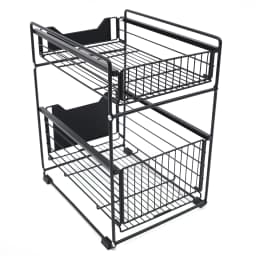 2 Levels Under Sink Cabinet Kitchen Bathroom Organiser Metal Telescopic Drawer Worktop Multifunctional Kitchen Shelf Spice Rack