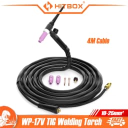 HITBOX TIG Welding Torch 13FT Air Hose WP17V Argon Tig Welder Gun With 10-25mm² Quick Connector For Soldering Welding Equipment
