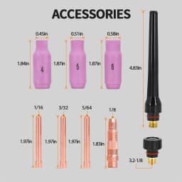 HITBOX TIG Welding Torch 13FT Air Hose WP17V Argon Tig Welder Gun With 10-25mm² Quick Connector For Soldering Welding Equipment