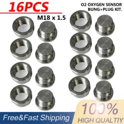 8Pair/16Pcs O2 Oxygen Sensor Bung Plug Wideband Nut M18x1.5 Fitting Weld on in 304 Stainless Steels Car Accessories Tools