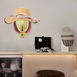 Gold Mannequin Plastic Head Stand,Wall-mounted Round Base Mannequin Head for Wig and Hat Display