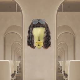 Gold Mannequin Plastic Head Stand,Wall-mounted Round Base Mannequin Head for Wig and Hat Display