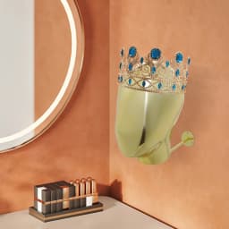 Gold Mannequin Plastic Head Stand,Wall-mounted Round Base Mannequin Head for Wig and Hat Display