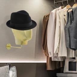 Gold Mannequin Plastic Head Stand,Wall-mounted Round Base Mannequin Head for Wig and Hat Display
