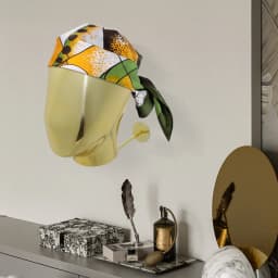 Gold Mannequin Plastic Head Stand,Wall-mounted Round Base Mannequin Head for Wig and Hat Display