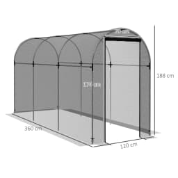 Outsunny Fruit Cage Bird Netting, Heavy Duty Fruit and Vegetable Protection Tent with Door, Black