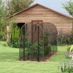 Outsunny Fruit Cage Bird Netting, Heavy Duty Fruit and Vegetable Protection Tent with Door, Black