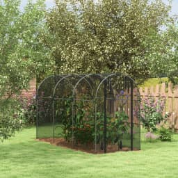 Outsunny Fruit Cage Bird Netting, Heavy Duty Fruit and Vegetable Protection Tent with Door, Black