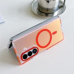 Senior Discolour Metal Lens MagSafe Magnetic Shockproof Phone Cases For Samsung Galaxy Z Fold 6 Z Fold 7 Wireless Charging Cover