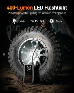 WOLFBOX 4000A Jump Starter with 160PSI Air Compressor, 12V Car Battery Booster, 65W Fast Charge, 24000mAh Portable Tire Inflator