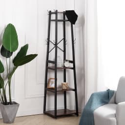 【Breeins】Industrial Style Clothing Rack with 4 Tiers of Shelves for Living Room Bedroom