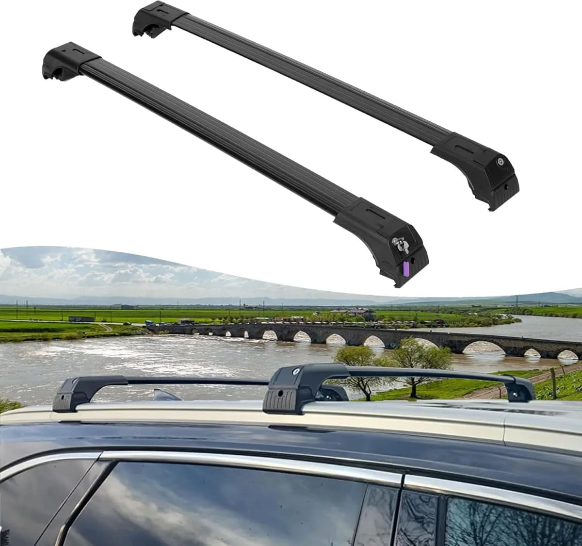 2X Roof Bars for Bmw 5 Series Touring F11 2010-2017; Roof Rack Cross Bars Black
