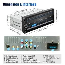 ESSGOO Android 14 Car Radio Wireless Carplay Auto 2G 32G Universal Car Multimedia Player Autoradio HD Touch Screen FM Bluetooh