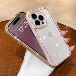 Luxury Bling Rhinestone Diamond Transparent Case For iPhone 16 Pro Max 15 14 13 Shockproof Protection Bumper Hard Acrylic Cover