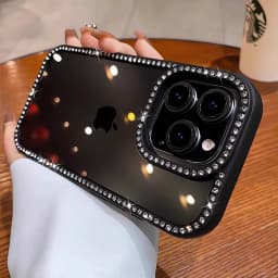 Luxury Bling Rhinestone Diamond Transparent Case For iPhone 16 Pro Max 15 14 13 Shockproof Protection Bumper Hard Acrylic Cover