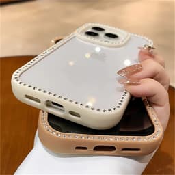 Luxury Bling Rhinestone Diamond Transparent Case For iPhone 16 Pro Max 15 14 13 Shockproof Protection Bumper Hard Acrylic Cover