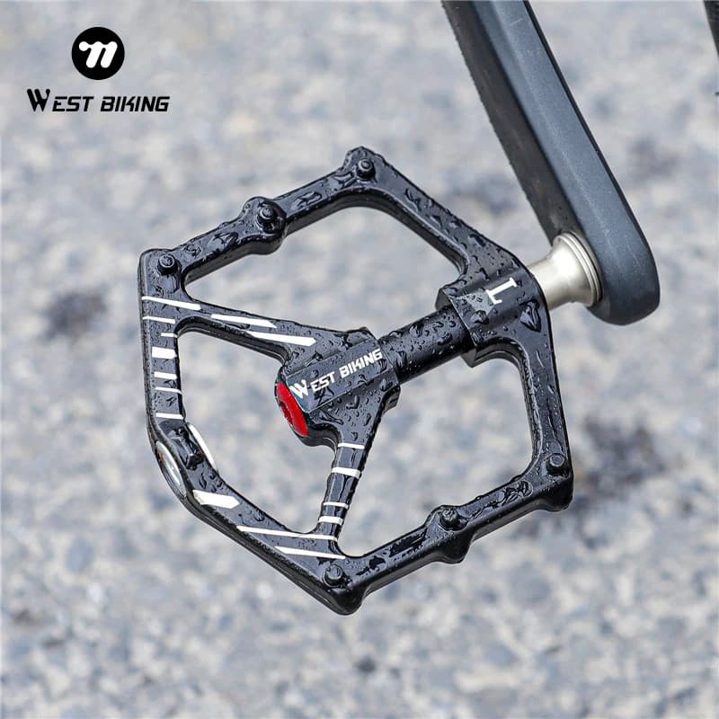 WEST BIKING 3 Bearings Pedal Ultralight Magnetic Aluminum Alloy Anti-Slip Widened Pedal Bicycle Bike Pedal Cycling Road Pedals