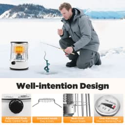 Portable Kerosene Heater Indoor,Kerosene Heater 6L Lasts 18 h,360°Surround Heating Kerosene Stove Burner Camping Kerosene Heater