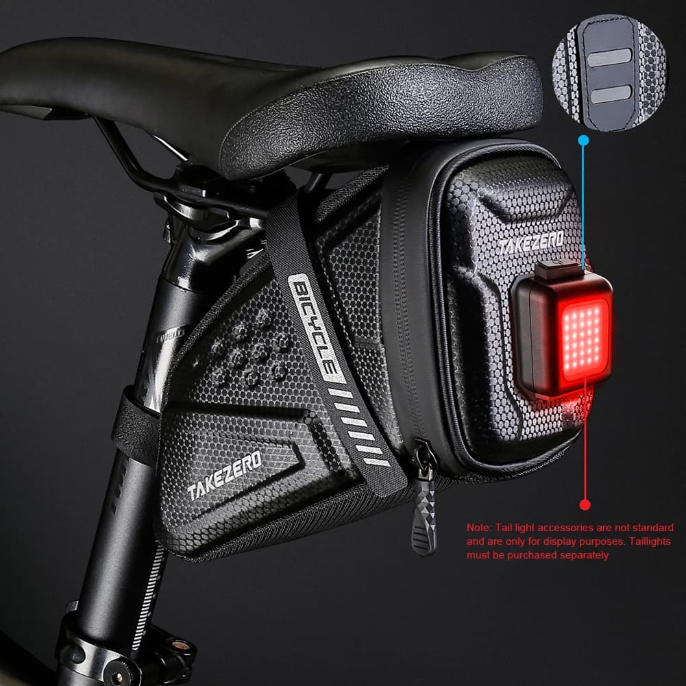 1L Bike Saddle Bag Large Capacity Bike Seat Bag Bike Pocket Pack Reflective Bicycle Saddle Bag EVA for Outdoor Riding